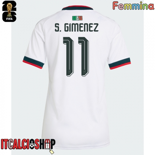 Messico Santiago Gimenez #11 Seconda Maglia Femmina Mondiali 2026 Manica Corta